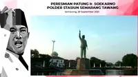Patung proklamator Indonesia Sukarno atau Bung Karno di Polder Stasiun Tawang, Semarang, Jawa Tengah. (Foto: Dokumentasi PDIP).