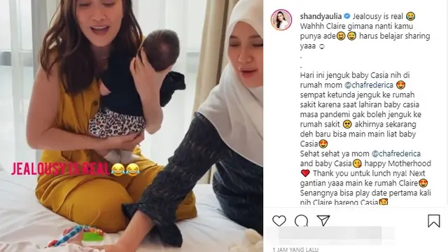 Anak Shandy Aulia sudah cemburuan meski baru berusia setahun (https://www.instagram.com/p/CCICL1SHdXS/)