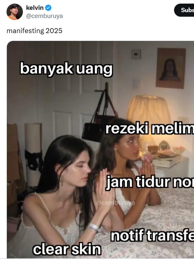 6 Meme Manifesting di Tahun 2025 Ini Bikin Senyum Tipis