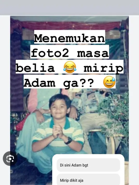<p>Teuku Wisnu mengunggah foto di masa anak-anak. Dia bertanya kepada warganet apakah punya kemiripan dengan putranya, Adam? (Foto: Instagram/ teukuwisnu)</p>