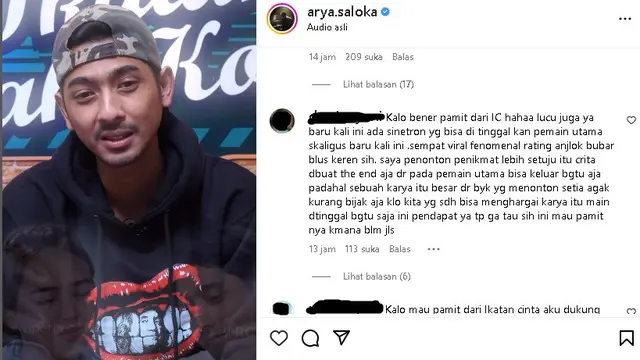 Arya Saloka isyaratkan pamit dari Ikatan Cinta (Foto: Instagram arya.saloka)