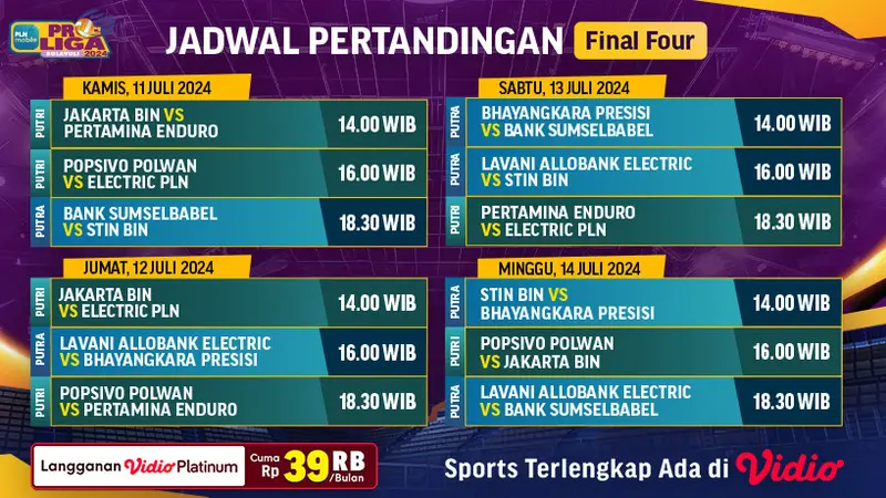 Jadwal Pertandingan PLN Mobile Proliga 2024