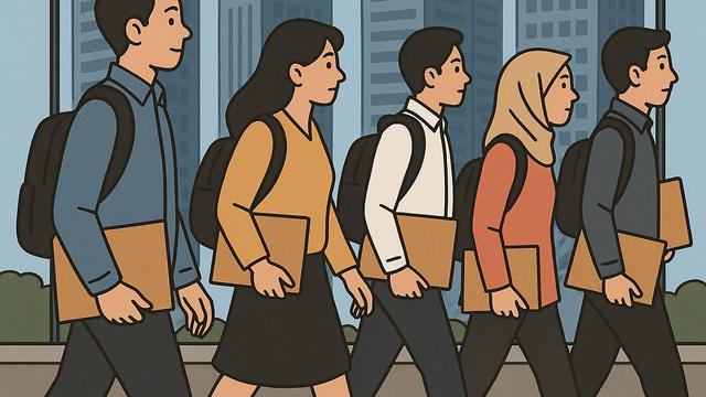 Ilustrasi lapangan kerja baru atau lowongan kerja