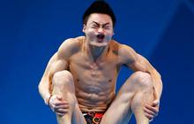 Ekspresi wajah atlet loncat indah Olimpiade 2012