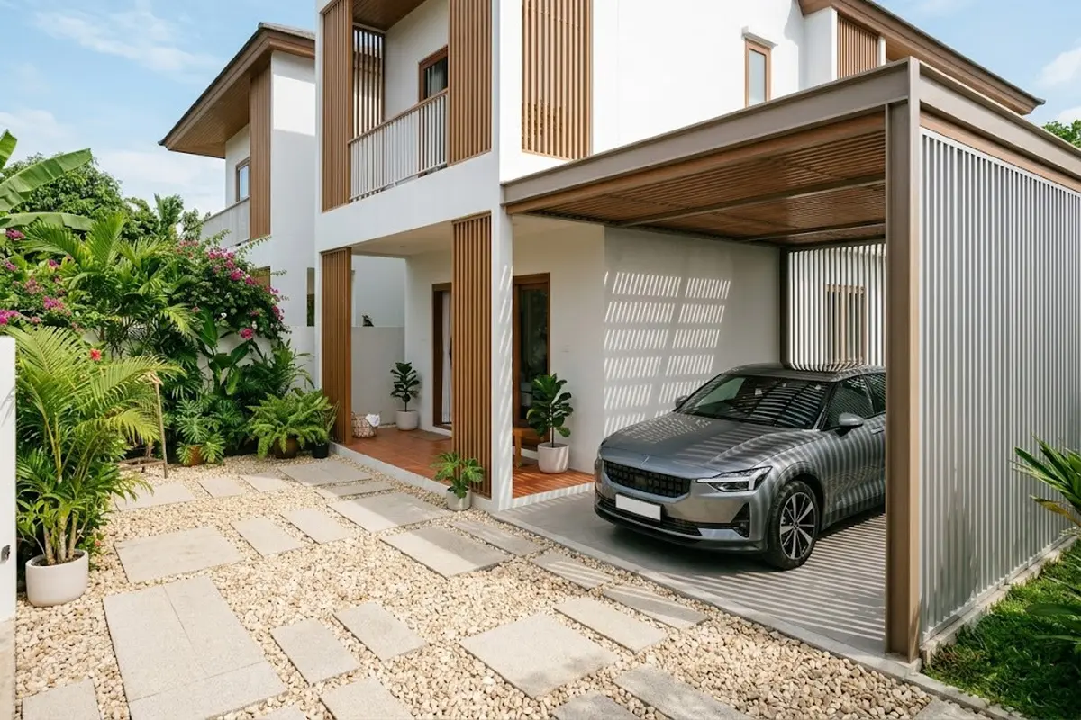 Model Carport yang Tetap Teduh Tanpa Kanopi Mahal