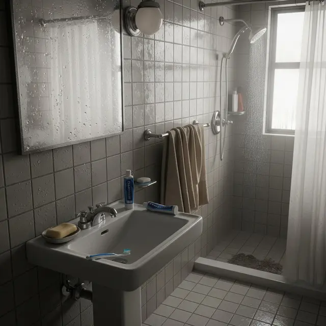 Ilustrasi kamar mandi lembab (Image by Gemini AI)