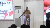 Penjabat (Pj) Bupati Tangerang, Andi Ony dalam Forum Koordinasi Pimpinan Daerah (Forkopimda) terkait persiapan tahapan pendaftaran bakal calon untuk Pilkada 2024 di Gedung Serbaguna (GSG), Puspemkab Tangerang, Tigaraksa, Selasa (6/8/2024). (Foto: Istimewa)