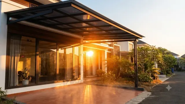 Kanopi yang Tidak Cocok Untuk Rumah Menghadap Barat (AI Generated)