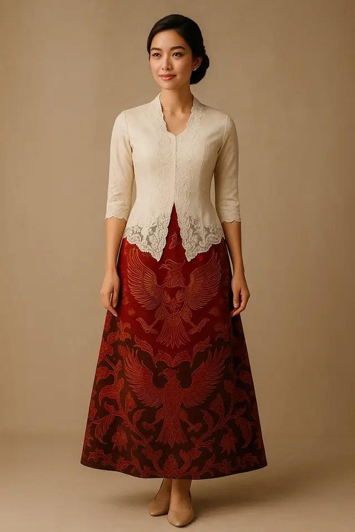 8 Dress Kebaya Rok Batik A-Line Tema Hari Kemerdekaan 17 Agustus 1945 HUT RI ke-80