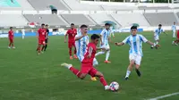 Momen Timnas Indonesia U-20 saat kalahkan Argentina U-20 dengan skor 2-1 pada laga pertama Seoul On Earth Us Cup 2024 di Korea Selatan, Rabu (28/8/2024) sore WIB. (PSSI)