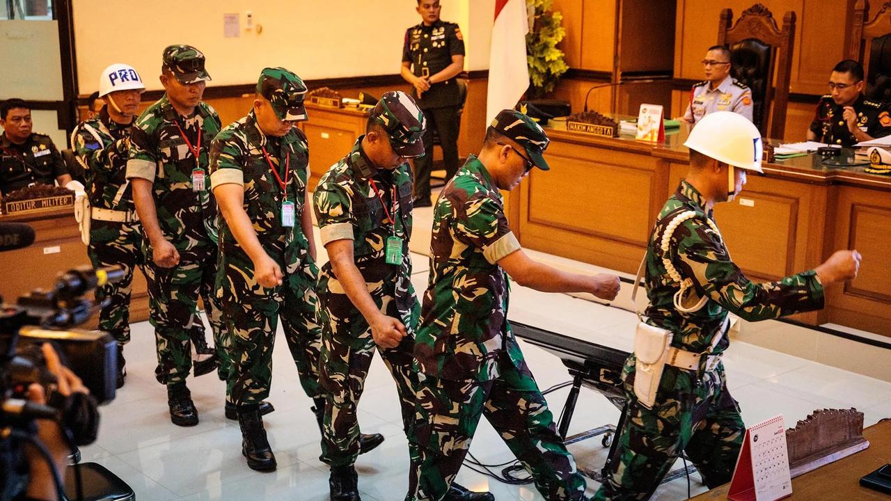 FOTO: Empat Prajurit Divonis Penjara dalam Kasus Penyiraman Air Keras terhadap Aktivis KontraS