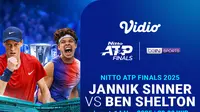Link Live Streaming Nitto ATP Finals 2025: Jannik Sinner vs Ben Shelton Tayang di Vidio