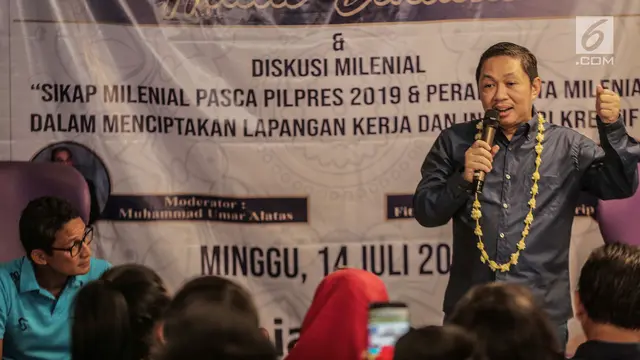 Diskusi Milenial Bareng Sandiaga Uno dan Anis Matta