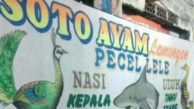 6 Tulisan Salah di Spanduk Pecel Lele Ini Bikin Pelanggan Ngakak