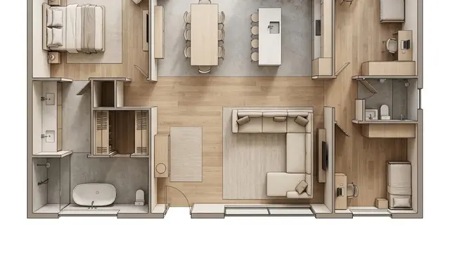 Rumah 3 Kamar Minimalis dengan Open Space Serba Putih