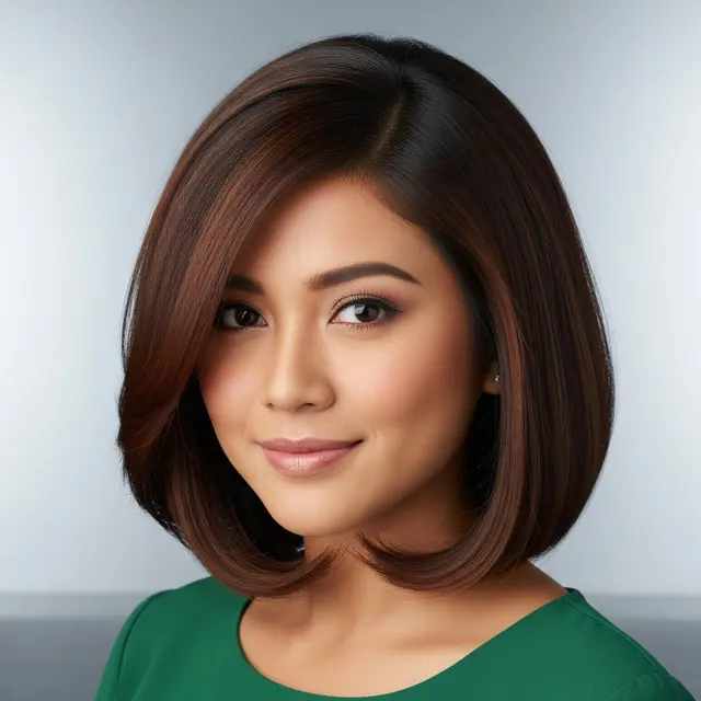 Gaya Rambut Wanita Wajah Bulat 2026 yang Bikin Tirus Sekaligus Stylish Flipped Lob