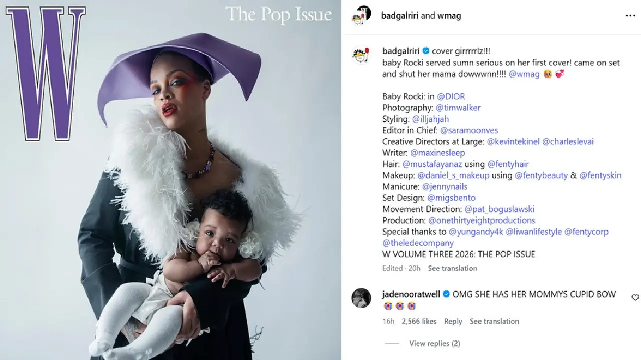 Gaya Bayi Rihanna dan A$4P Rocky Berpose di Sampul Majalah Fesyen, Pakai Popok Haute Couture
