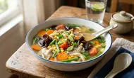 Resep sup jamur kuah bening. [AI Generated]