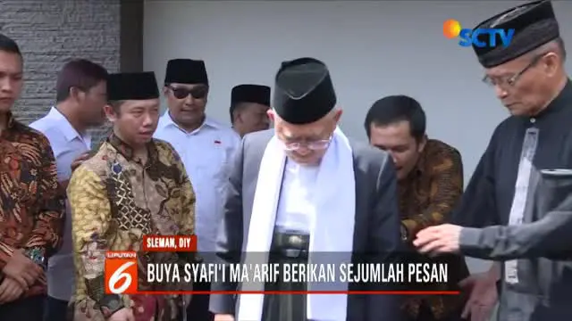 Buya berpesan kepada Ma'ruf Amin, jika nantinya terpilih sebagai wakil presiden Ma'ruf harus bisa menjadi wapres bagi seluruh rakyat Indonesia.