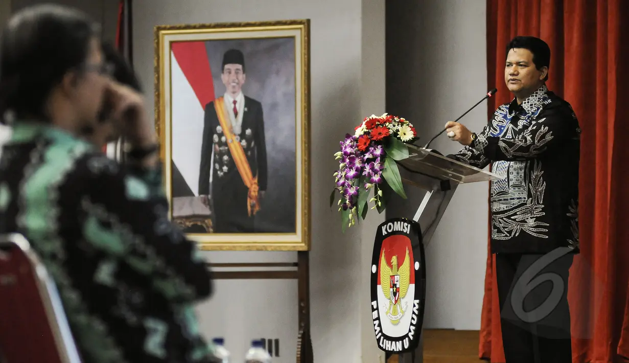 Dalam pelaksanaan pilkada serentak mendatang, Husni menargetkan, tidak ada satu pun masalah yang bersumber dari KPU, Jakarta, Jumat (17/4/2015). (Liputan6.com/Faizal Fanani)