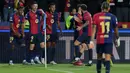 Hingga akhir pertandingan skor 4-0 untuk keunggulan Barcelona tidak berubah. (LLUIS GENE/AFP)