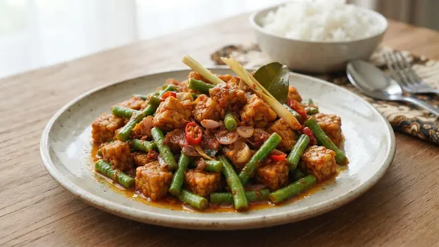 Tumis Tempe Kacang Panjang Bumbu Rujak