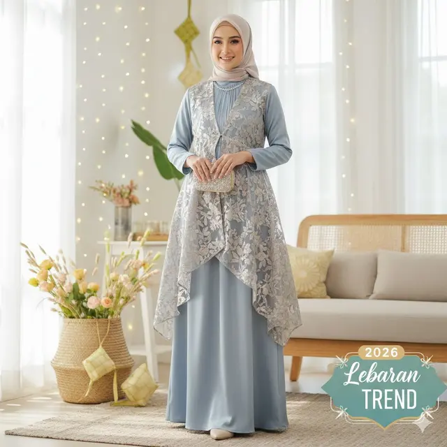Gamis Rompi Lepas Potongan Asimetris (Gemini AI)
