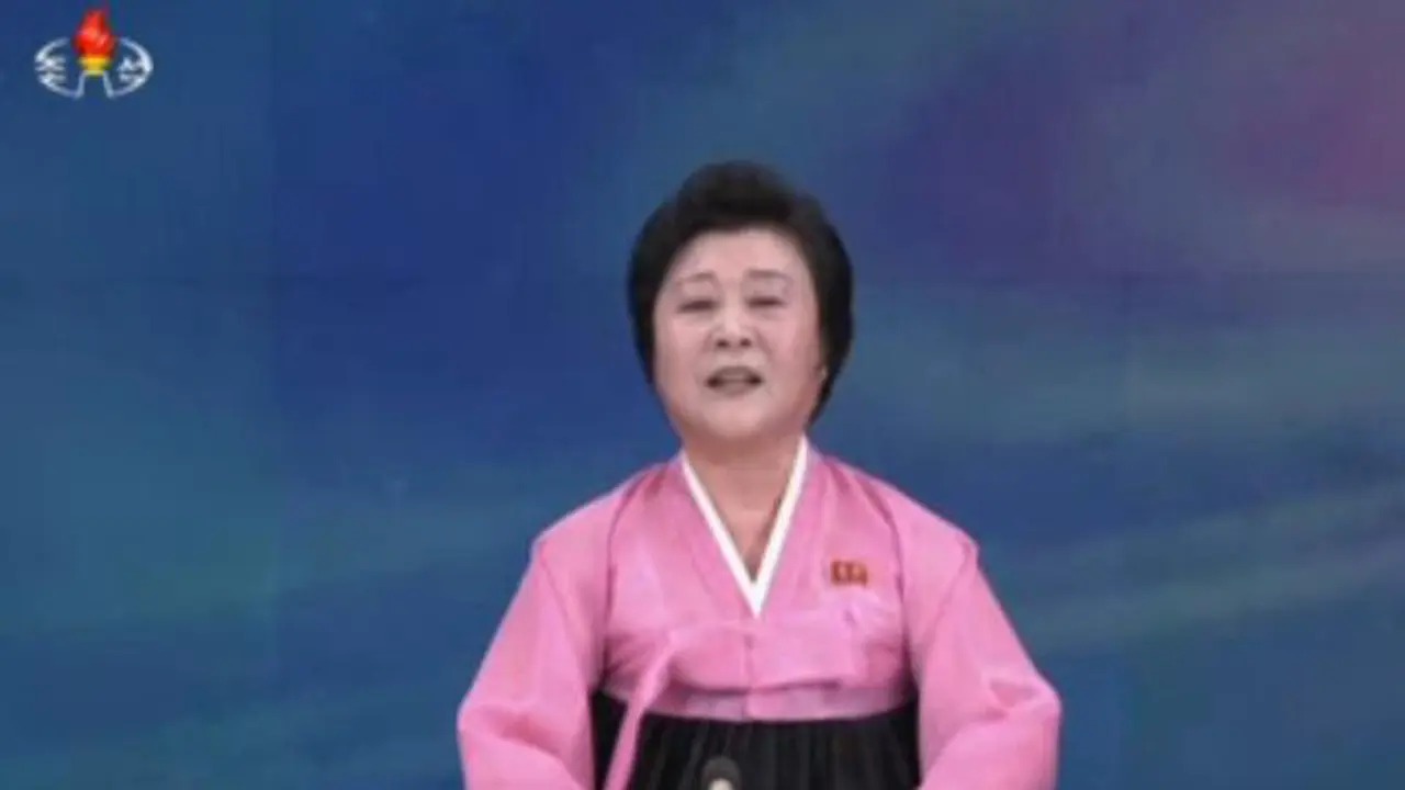 Ri Chun-hee, saat mengumumkan keberhasilan uji coba bom Korut