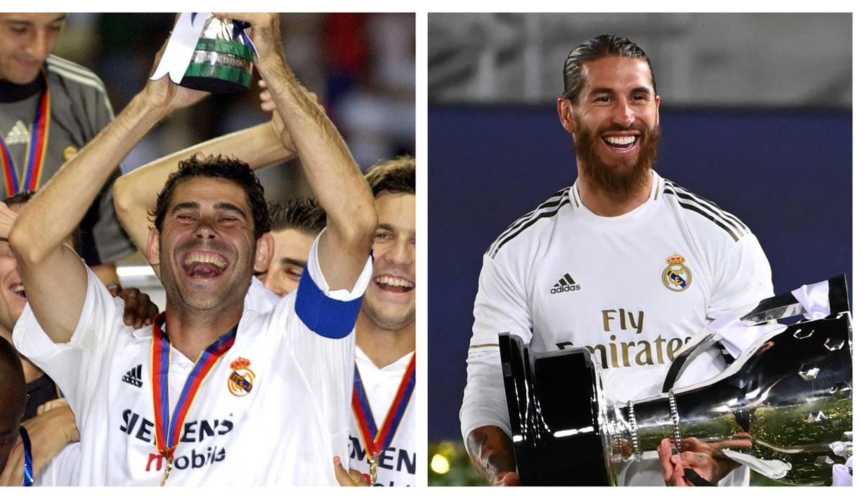 Presiden Real Madrid, Florentino Perez telah bertahta selama lebih dari dua dekade sejak 2000 silam. Berbagai prestasi telah diraih di samping beberapa kontroversi yang mewarnainya. Di antara kontroversi tersebut adalah terbuangnya 5 legenda klub. Siapa saja? (Foto: Kolase AFP)