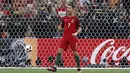 Ekspresi Ronaldo saat mencetak gol lewat penalti melawan Polandia pada perempat final Piala Eropa 2016 di Stade Velodrome, Marseille, Jumat (30/6/2016) dini hari WIB. (REUTERS/Yves Herman)