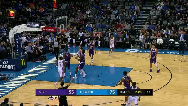 Cuplikan Pertandingan NBA : Thunder 118 vs Suns 101