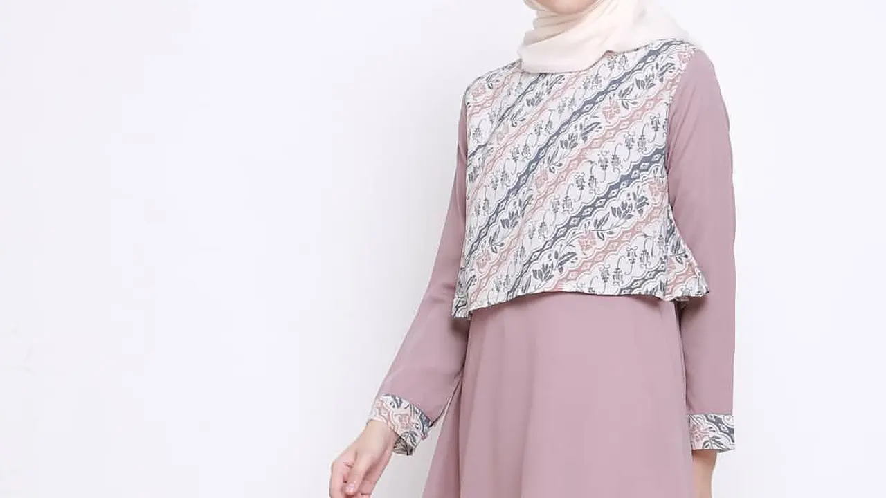 atasan polos kombinasi batik