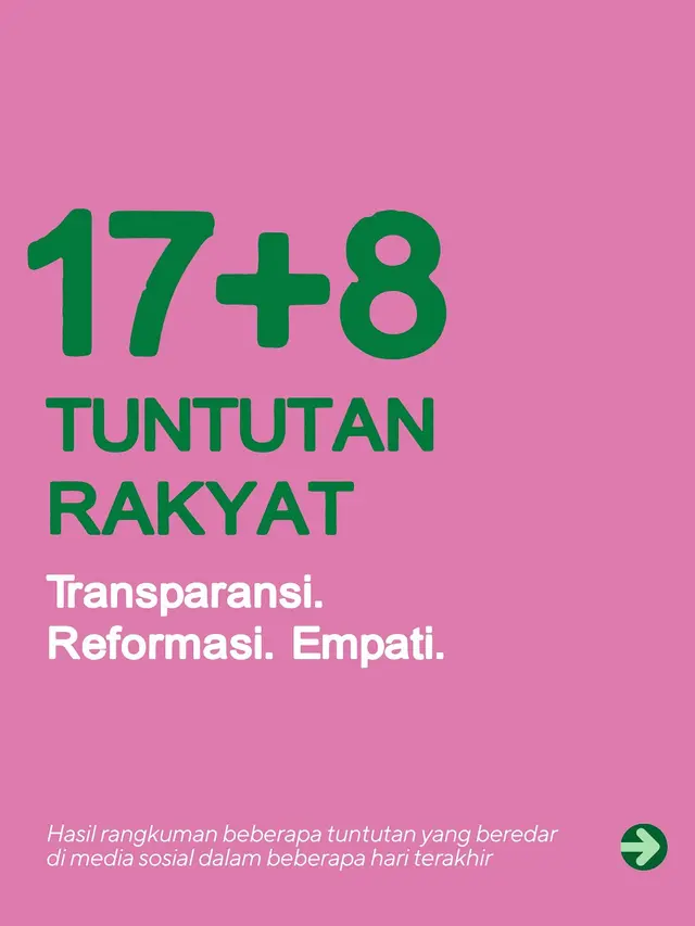 Tuntutan 17 + 8 Berwarna Brave Pink Hero Green