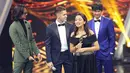 Megan Domani merasa tak percaya ketika namanya diumumkan sebagai pemenang kategori Aktris Pendamping Paling Ngetop di malam penghargaan SCTV Awards 2017. (Bambang E Ros/Bintang.com)