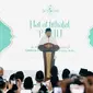 Presiden Terpilih Periode 2024-2029 Prabowo Subianto mengaku terus mempersiapkan diri jelang pelantikan pada Oktober 2024 mendatang. Hal itu disampaikan dalam sambutannya di acara Halalbihalal Pengurus Besar Nahdlatul Ulama (PBNU) di kantor PBNU, Jakarta, Minggu (28/4/2024). (Tim Media Prabowo Subianto)