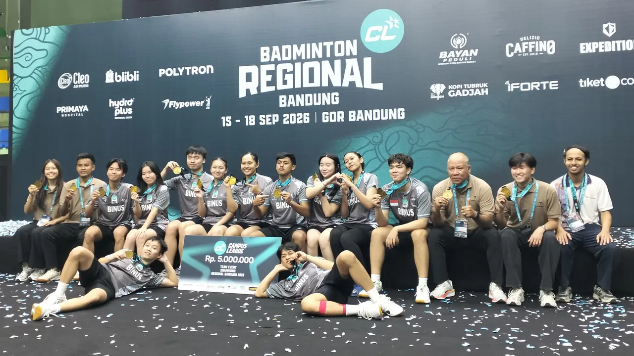 Campus League 2026: BINUS Jakarta Juara Badminton Regional Bandung, Siap Tantang Juara Semarang