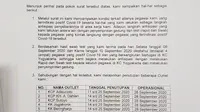 Surat penutupan BNI Yogyakarta karena empat pegawai positif Covid-19 (ist)