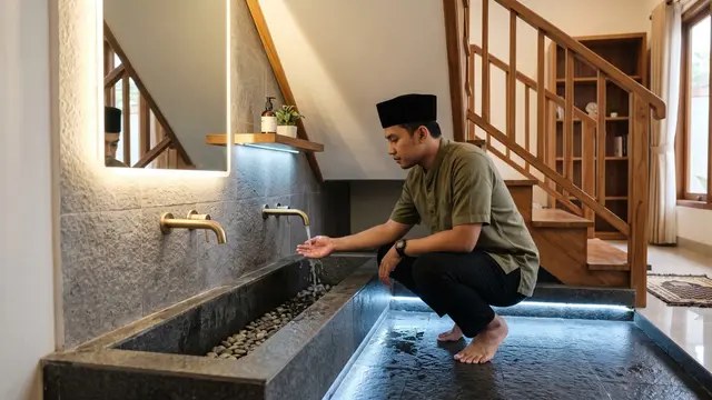 Model Tempat Wudhu di Bawah Tangga