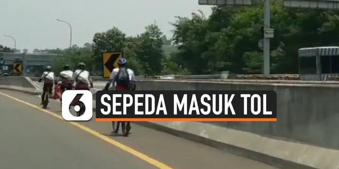 VIDEO: Viral, Rombongan Pengendara Sepeda Masuk Tol Jagorawi