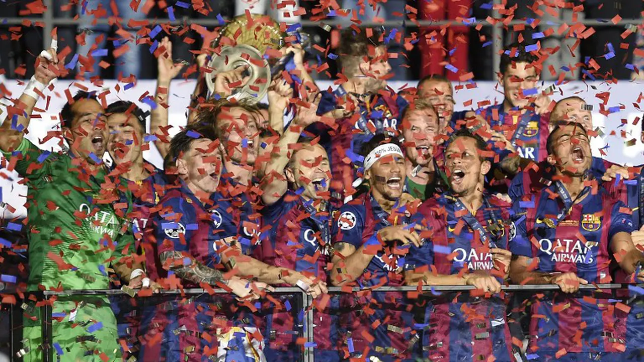 Luapan Kegembiraan Barcelona Juarai Liga Champions