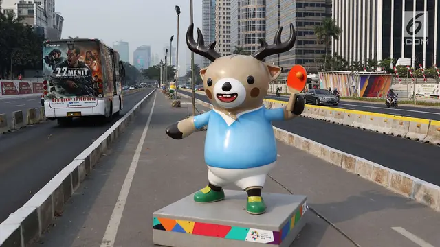 Patung Maskot Asian Games 2018 Hiasi Jalan Sudirman