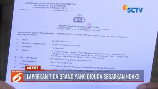 KPU dan Bawaslu laporkan hoaks 7 kontainer surat suara tercoblos di Pelabuhan Tanjung Priok ke Bareskrim Polri.