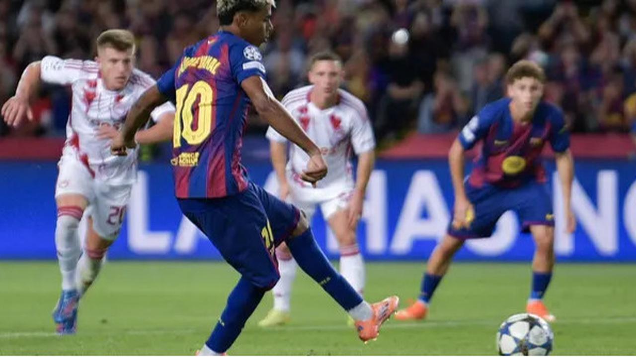 Lamine Yamal Kembali Cetak Rekor Saat Barcelona Cukur Olympiacos 6-1 di Liga Champions