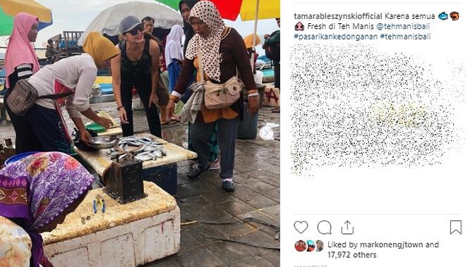 wah, tamara bleszynski blusukan beli ikan di pasar tradisional