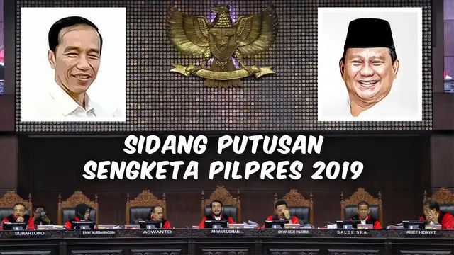 Majelis Hakim Mahkamah Konstitusi (MK) Sidang Sengketa Pilpres 2019 sudah memasuki ruang sidang. Seperti diketahui agenda sidang kali ini adalah sidang putusan hasil persidangan. Ketua MK Anwar Usman tegaskan bahwa putusan yang dibuat pihaknya tidak ...