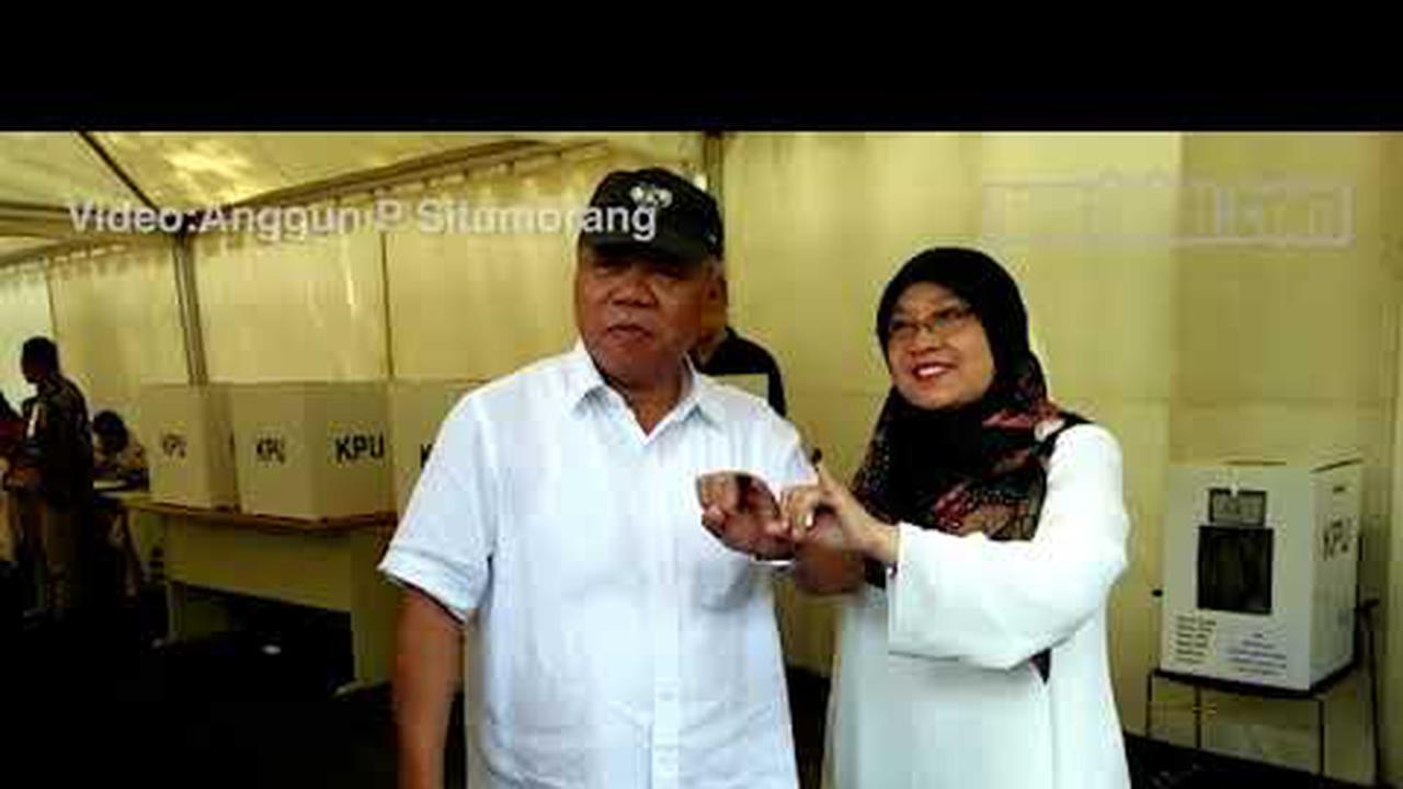 VIDEO: Menteri Basuki Boyong Anak Istri Nyoblos Bareng di Jakarta