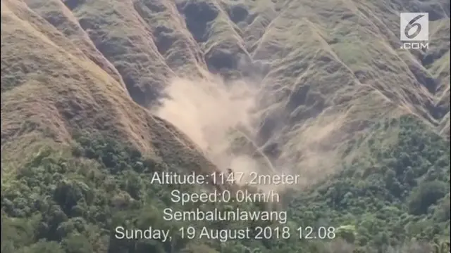 VIDEO: Rekaman Batu Berjatuhan Akibat Gempa Lombok