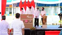 Presiden RI Joko Widodo hari ini Rabu (24/3) meresmikan Terminal Baru Bandara Kuabang yang terletak di Kecamatan Kao, Kabupaten Halmahera Utara, Provinsi Maluku Utara. (dok: BKIP)
