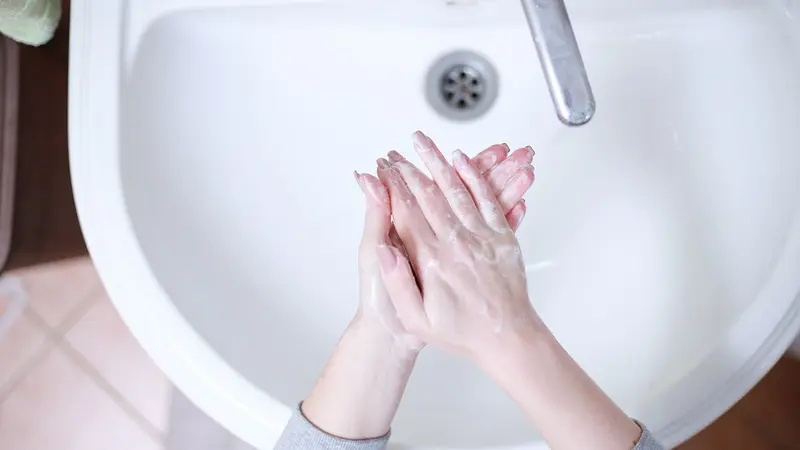 Ilustrasi cuci tangan.