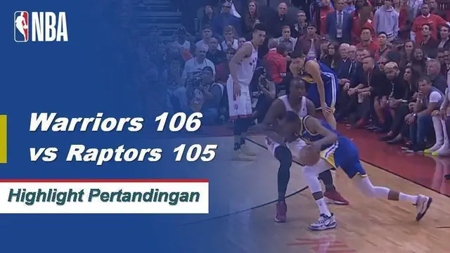 Berita video cuplikan pertandingan game 5 Final NBA 2019 antara Golden State Warriors melawan Toronto Raptors yang berakhir dengan skor tipis 106-105, Selasa (11/6/2019) pagi hari WIB.